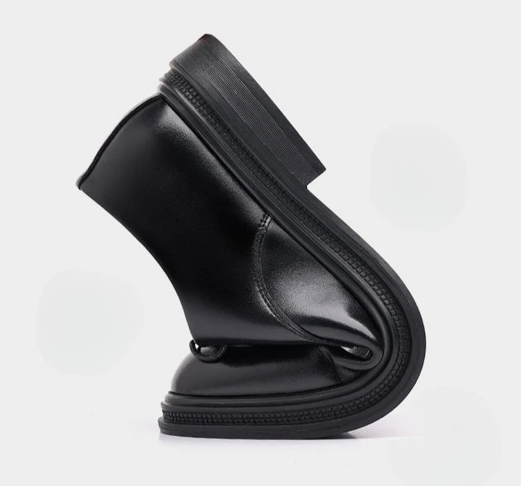 Black Round Toe Lace Up Men's