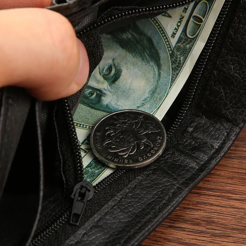 Men Wallets Leather Zipper