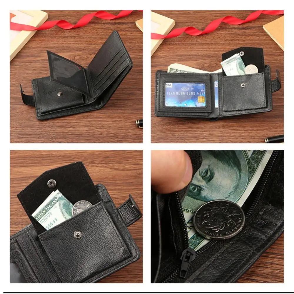 Men Wallets Leather Zipper