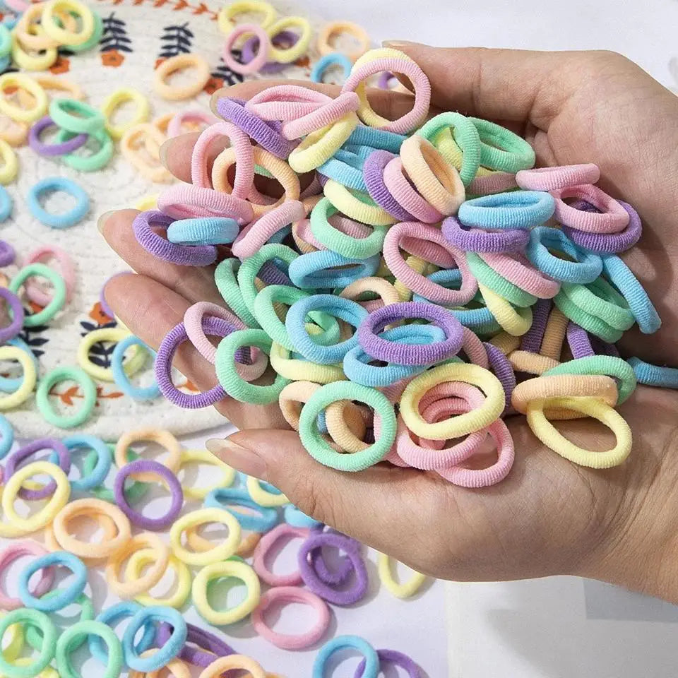 100pcs Girls Elastic Hair Bands