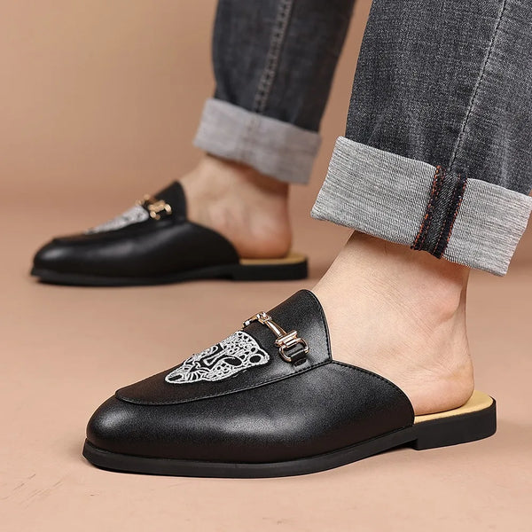 embroidery horsebit loafers