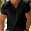 Men's solid color V-neck