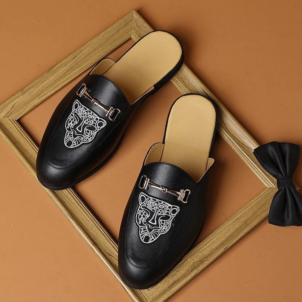 embroidery horsebit loafers