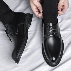 Black Round Toe Lace Up Men's