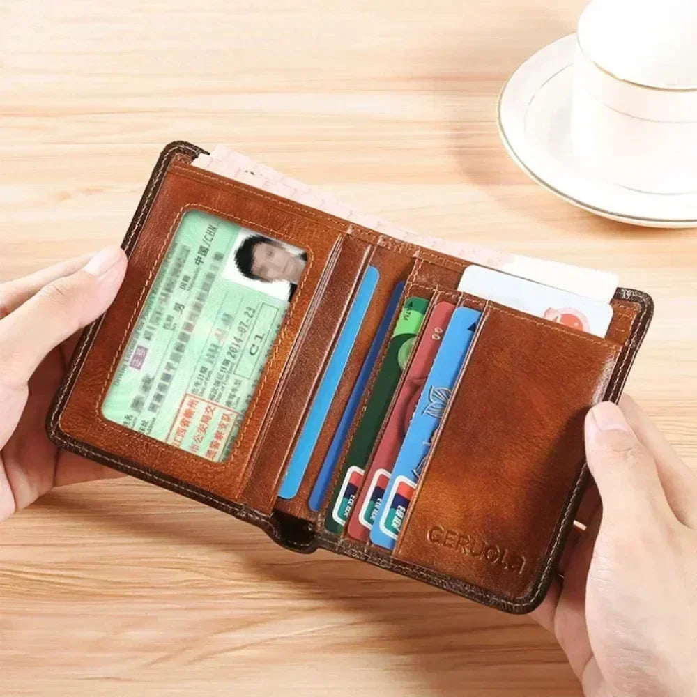 Men Wallet Genuine Leather Rfid