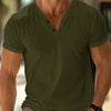 Men's solid color V-neck