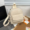 Solid Color Corduroy Backpack