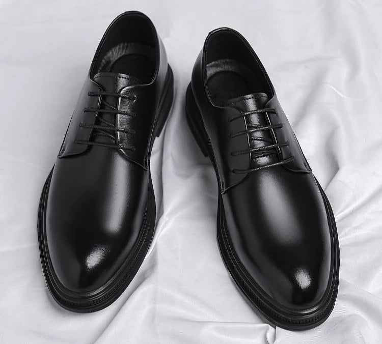 Black Round Toe Lace Up Men's