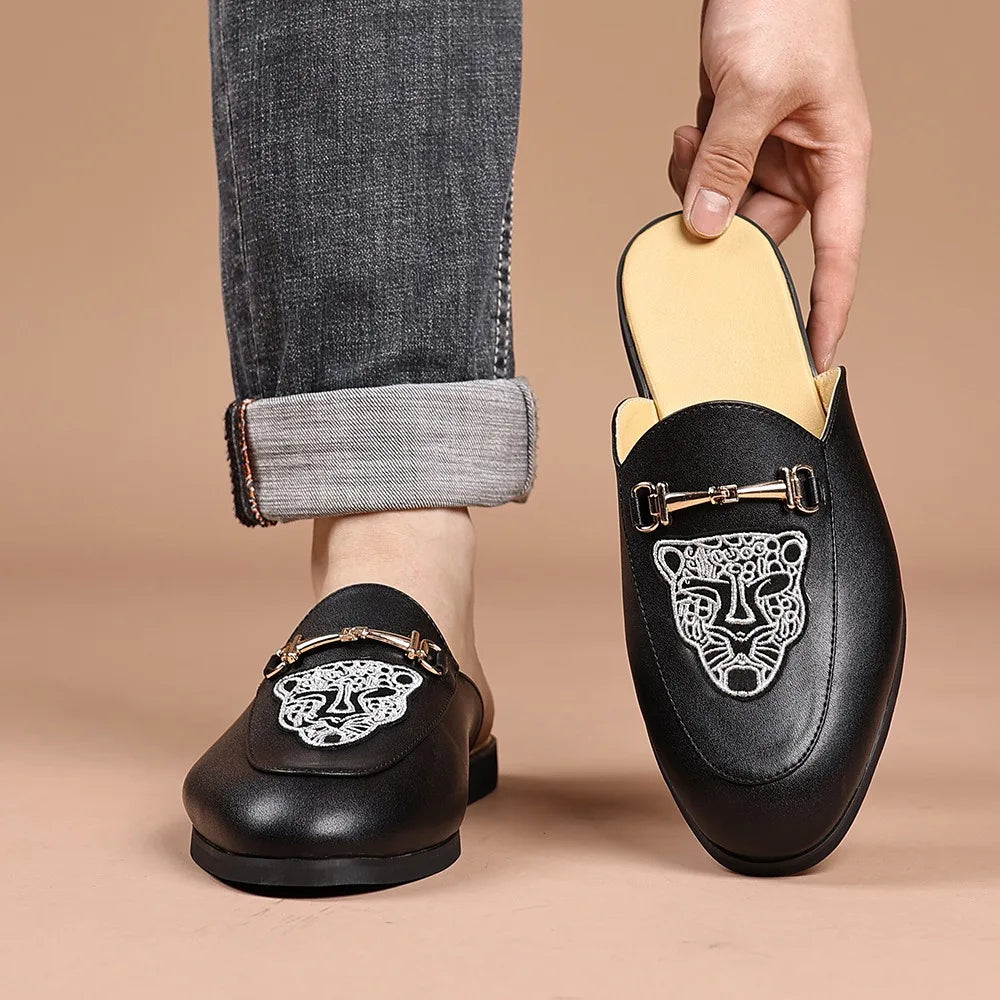 embroidery horsebit loafers