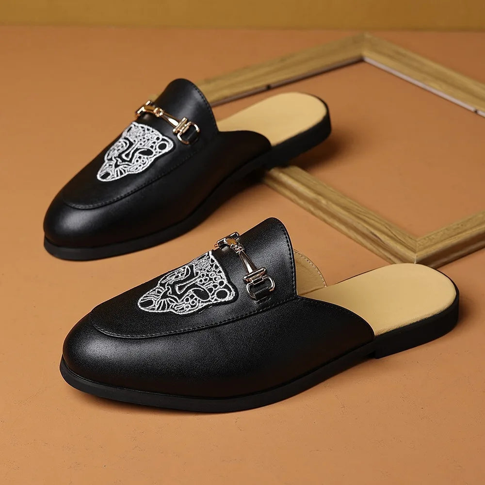embroidery horsebit loafers