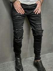 Men's slim fit jeans with torn