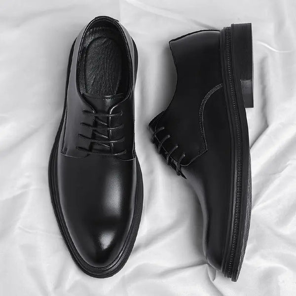 Black Round Toe Lace Up Men's
