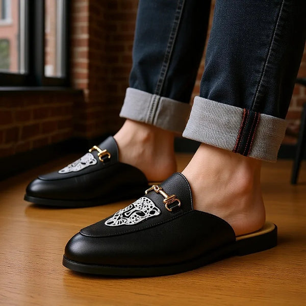 embroidery horsebit loafers