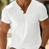 Men's solid color V-neck