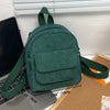 Solid Color Corduroy Backpack