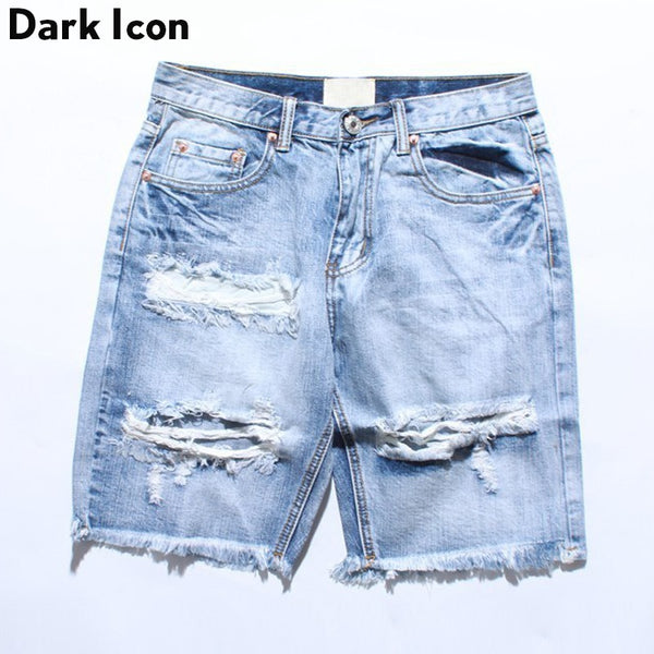 DARK ICON Denim Destroyed Shorts