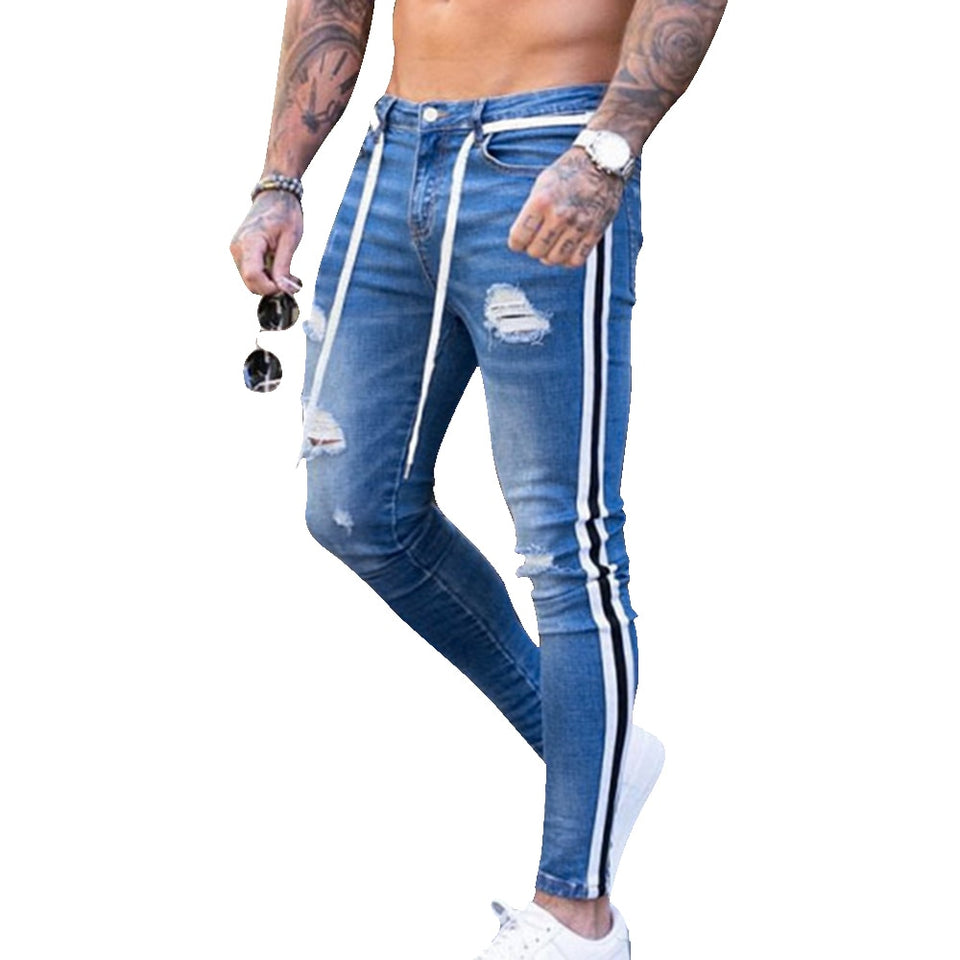 Laamei Trendy Men Skinny Jeans