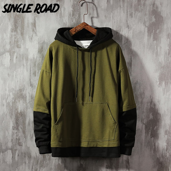 SingleRoad Oversized Green Men Hoodie